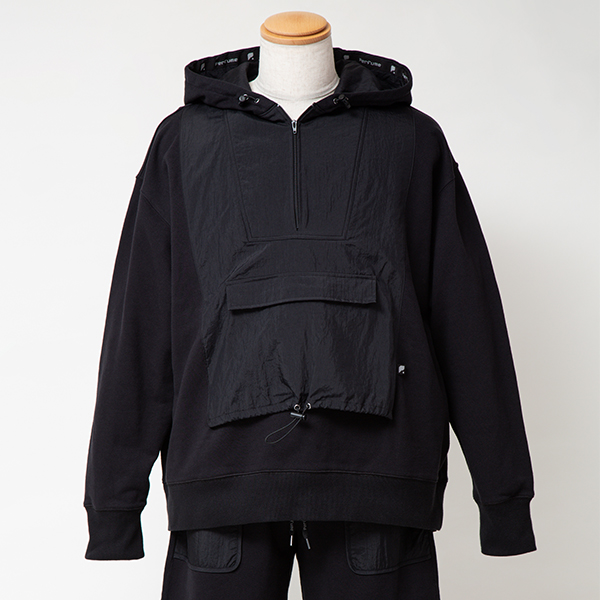 【Perfumecloset】黒パーカー Half zip Hoodie | Perfume Closet | A!SMART