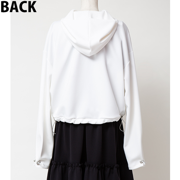 Smooth Stretch Short Hoodie/White | Perfume Closet | A!SMART