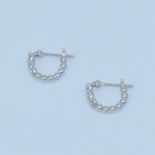 Three Dots Diamond Hoop pierce(Silver)/スリードットダイヤフープ 