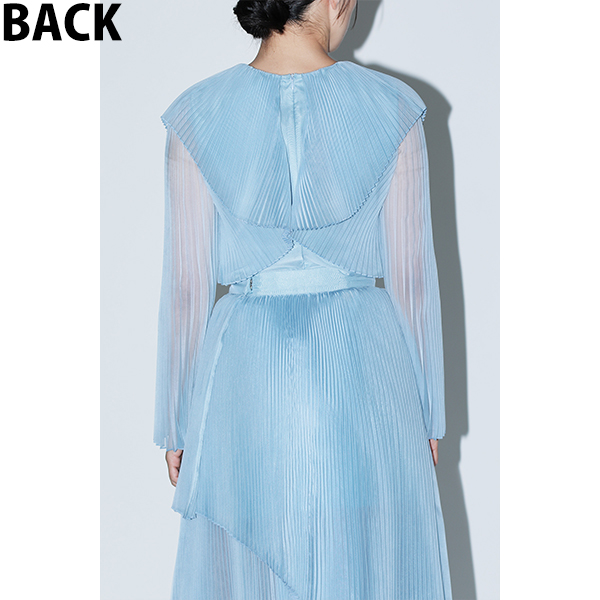 Sheer Pleats Blouse Inspired by Moon / Blue | Perfume Closet | A!SMART