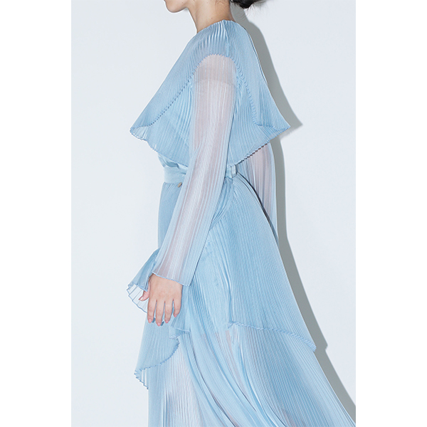 Sheer Pleats Blouse Inspired by Moon / Blue | Perfume Closet | A!SMART