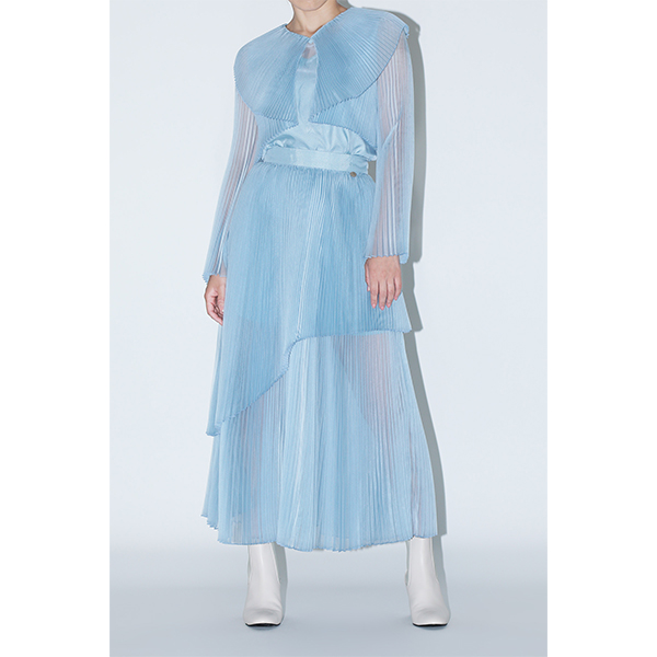 Sheer Pleats Blouse Inspired by Moon / Blue | Perfume Closet | A!SMART