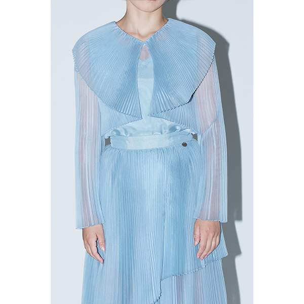 Sheer Pleats Blouse Inspired by Moon / Blue | Perfume Closet | A!SMART
