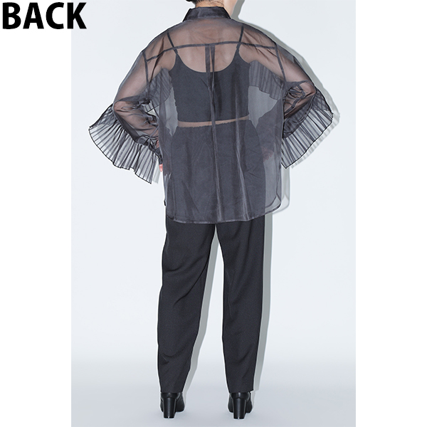 Sheer Pleats Shirts Inspired by Moon / Charcoal | Perfume Closet