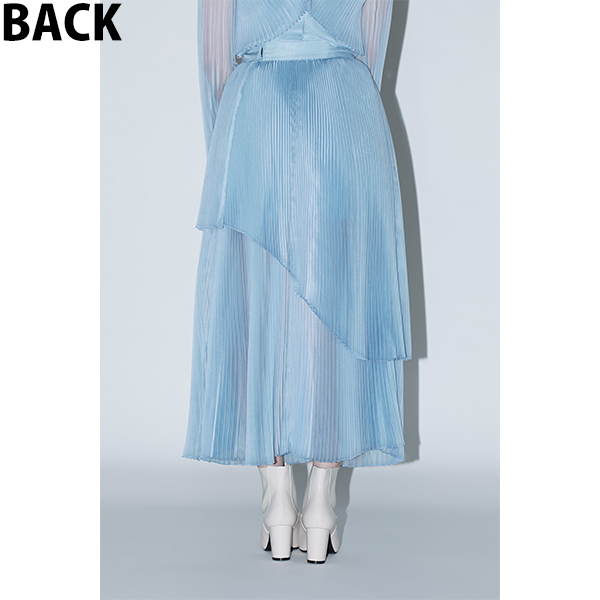 Sheer Pleats 2way Skirt Inspired by Moon / Blue | Perfume Closet