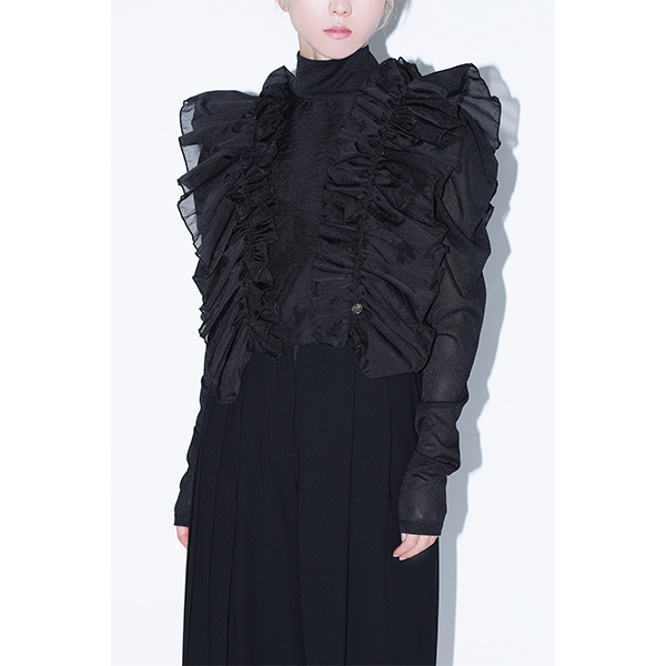 Perfume Closet　Sheer Gathered Top /Black Sheer Gathered Top /Black | Perfume Closet | A!SMART