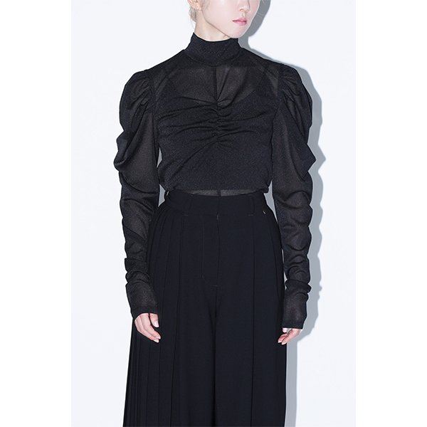 Perfume Closet　Sheer Gathered Top /Black Sheer Gathered Top /Black | Perfume Closet | A!SMART