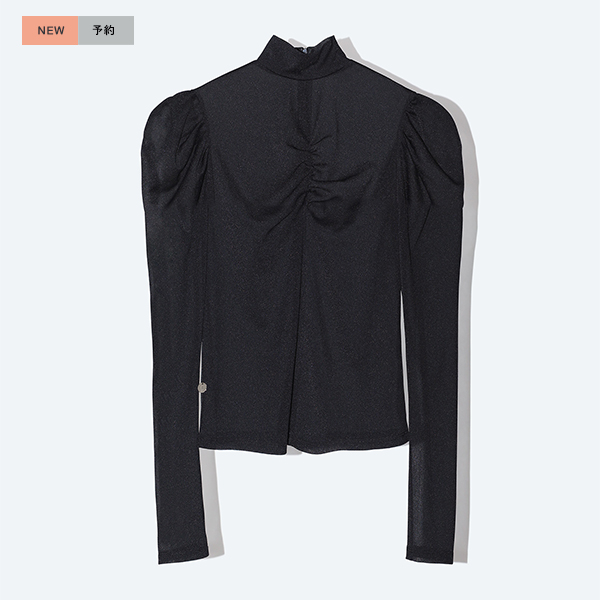 Perfume Closet Sheer Gathered Top /Black Sheer Gathered Top /Black