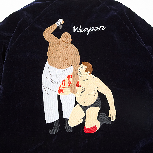【ゆきんこ】/thoroughbredサラブレットネイビー/巾着Lサイズショル Reversible Weapon Blouson | ユキヒーロープロレス | A!SMART